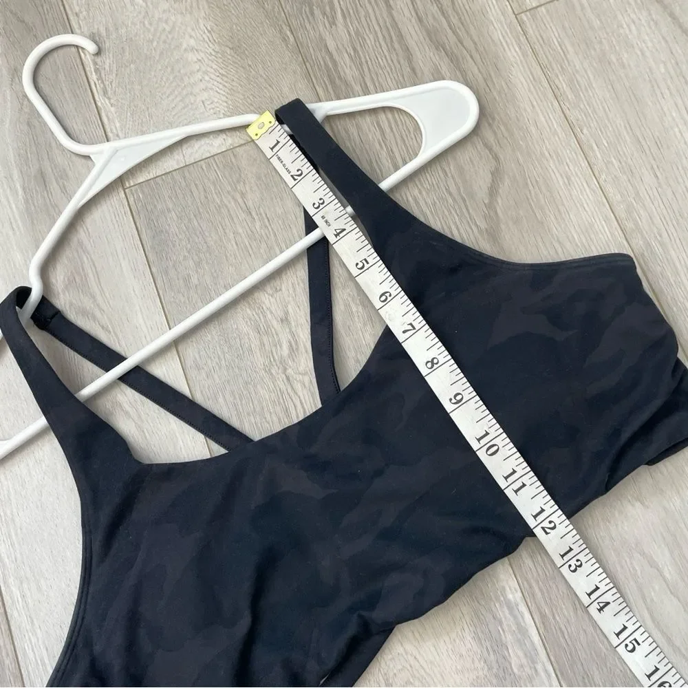 Vuori Sports Bra caged strappy camo yosemite womens Black (large) workout gym